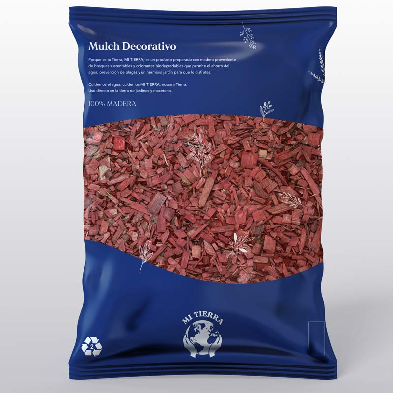 Mulch Decorativo 30 lts. Color Rojo - Imagen 3