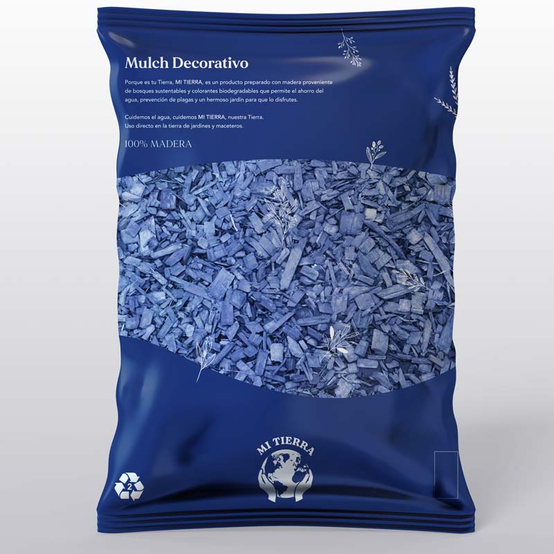 Mulch Decorativo 30 lts. Color Azul - Imagen 3